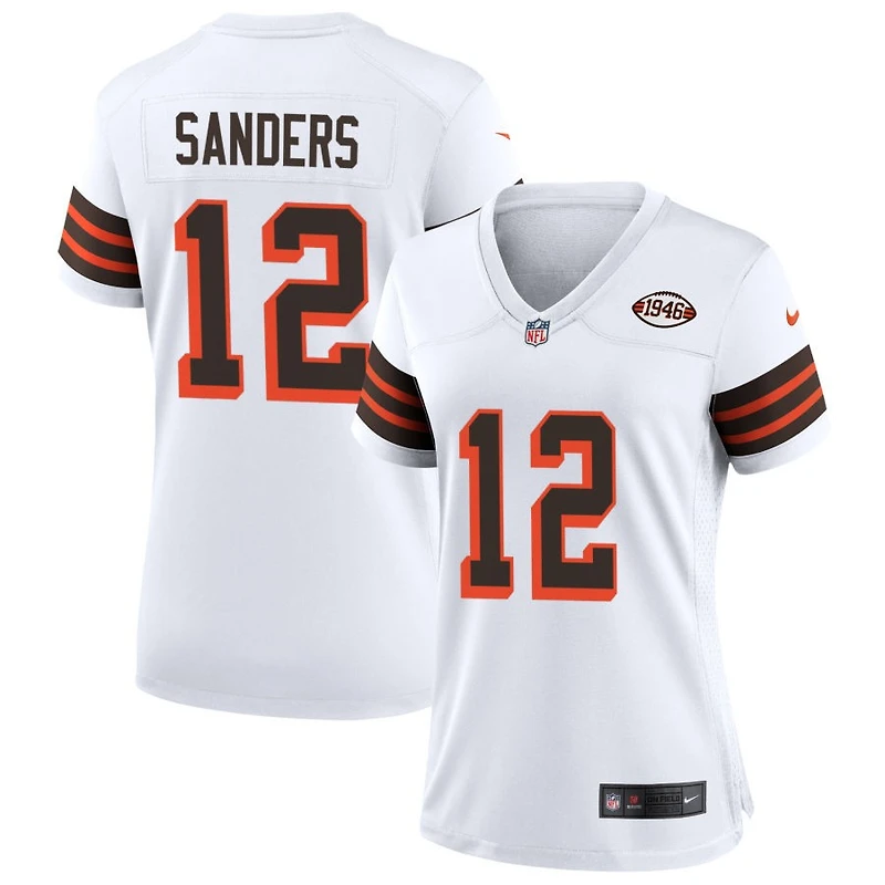 Shedeur Sanders Women's Nike White Cleveland Browns 1946 Collection Alternate Custom Jersey