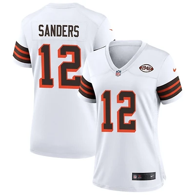 Shedeur Sanders Women's Nike White Cleveland Browns 1946 Collection Alternate Custom Jersey