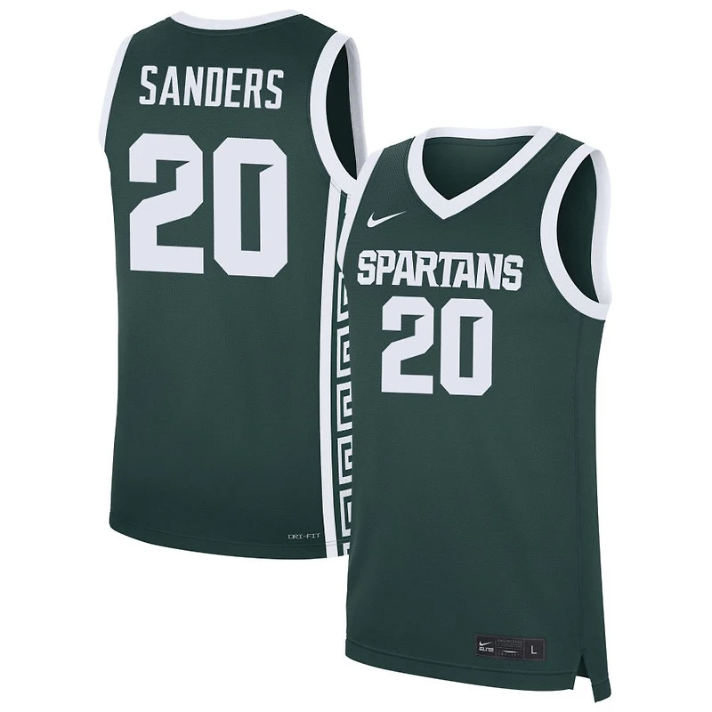 Nick Sanders Men's Nike Green Michigan State Spartans NIL Pick-A-Player Men's Basketball Jersey