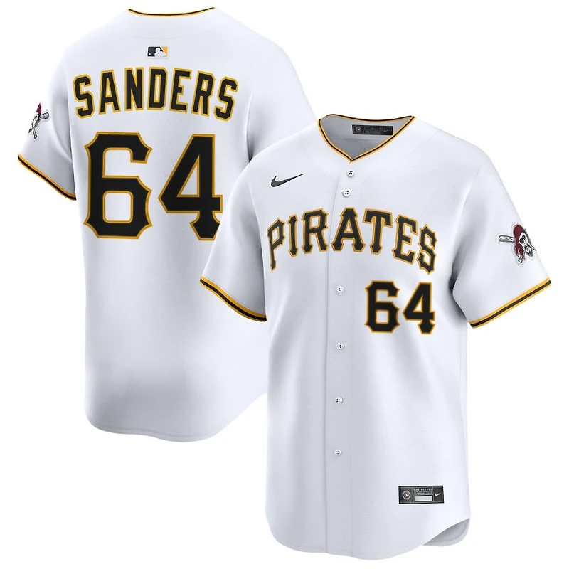 Cam Sanders Men's Nike White Pittsburgh Pirates Home Limited Custom Jersey