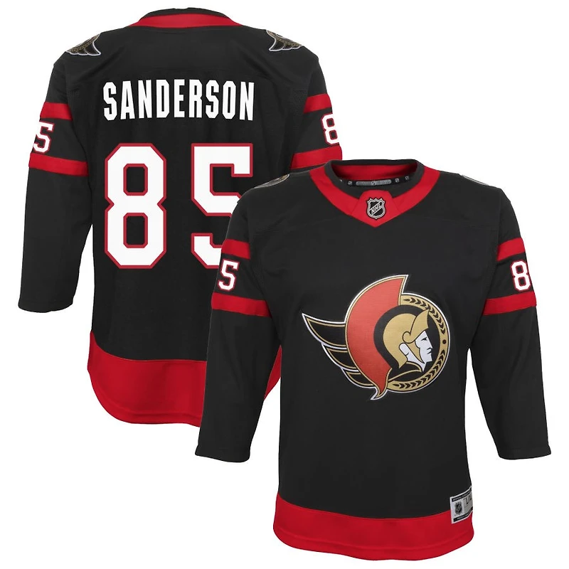 Jake Sanderson Youth Black Ottawa Senators Home Custom Premier Jersey