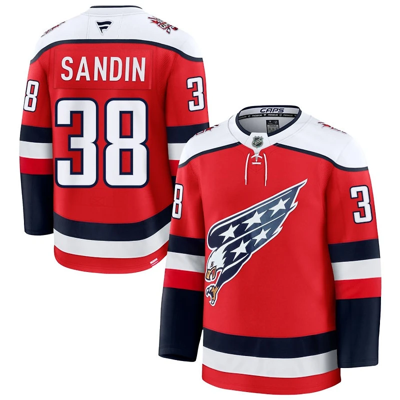 Rasmus Sandin Men's Fanatics  Red Washington Capitals Alternate Premium Custom Jersey