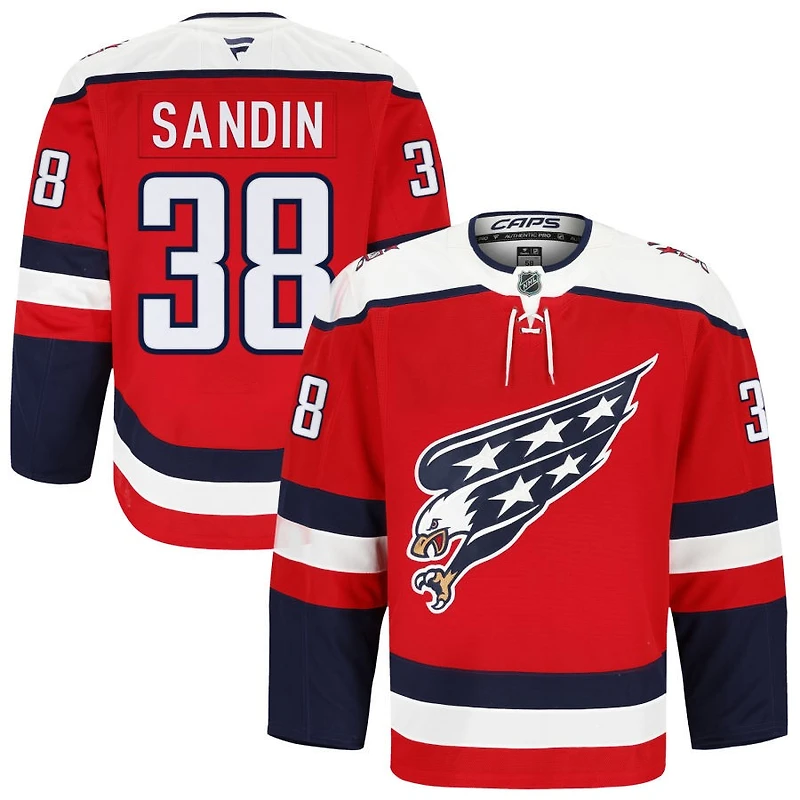 Rasmus Sandin Men's Fanatics Red Washington Capitals Alternate Authentic Pro Custom Jersey