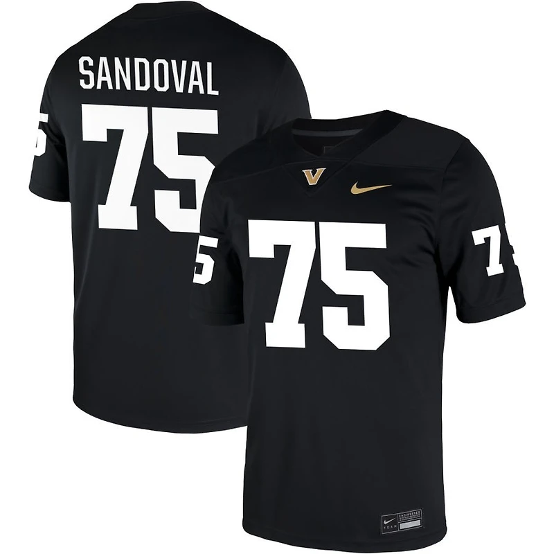 Misael Sandoval Men's Nike Black Vanderbilt Commodores NIL Pick-A-Player Game Jersey