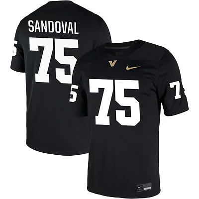 Misael Sandoval Men's Nike Black Vanderbilt Commodores NIL Pick-A-Player Game Jersey