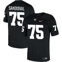 Misael Sandoval Men's Nike Black Vanderbilt Commodores NIL Pick-A-Player Game Jersey