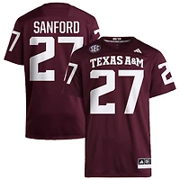 Daymion Sanford Men's adidas  Maroon Texas A&M Aggies NIL Pick-A-Player Home Premier Football Jersey
