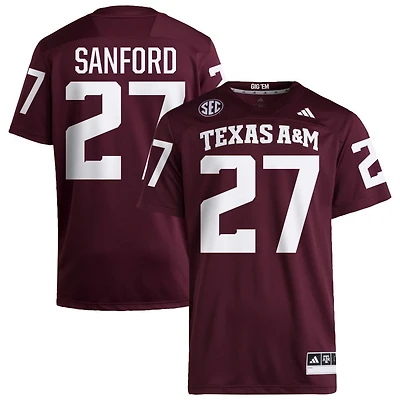 Daymion Sanford Men's adidas  Maroon Texas A&M Aggies NIL Pick-A-Player Home Premier Football Jersey