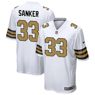Jonas Sanker Men's Nike White New Orleans Saints Alternate Custom Game Jersey