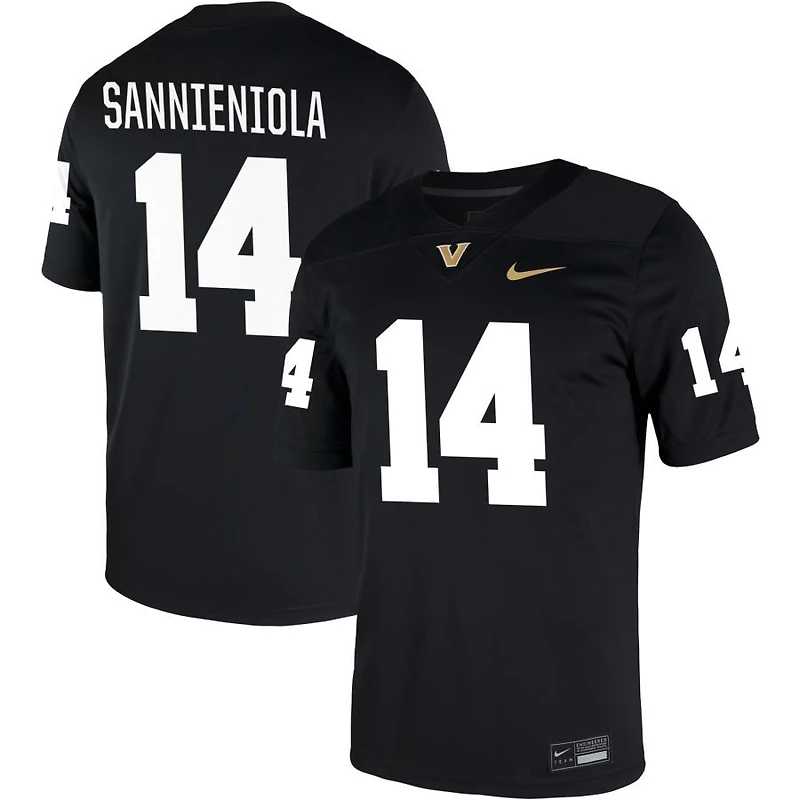 Steven Sannieniola Men's Nike Black Vanderbilt Commodores NIL Pick-A-Player Game Jersey