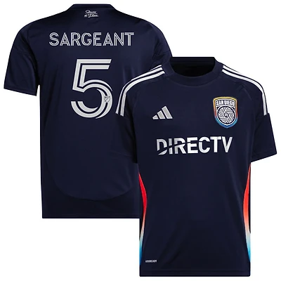 Kieran Sargeant Youth adidas  Navy San Diego FC 2025 State of Flow Replica Custom Jersey
