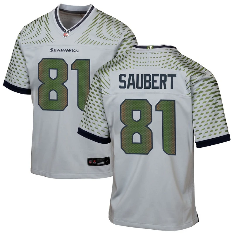 Eric Saubert Youth Nike Gray Seattle Seahawks Rivalries Collection Custom Game Jersey