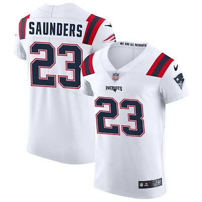 John Saunders Men's Nike White New England Patriots Vapor Elite Custom Jersey