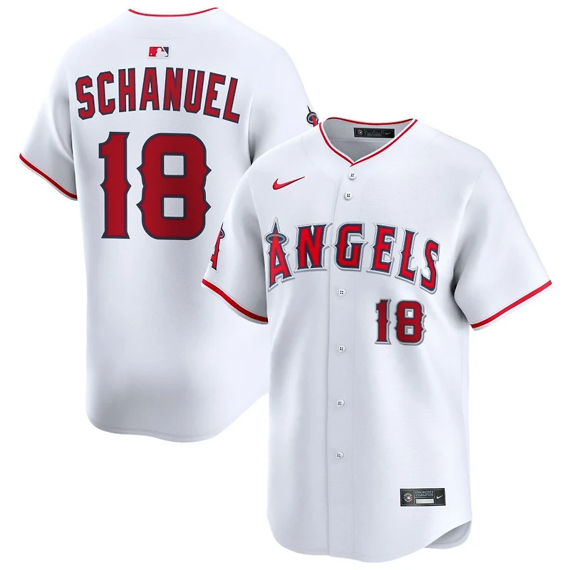 Nolan Schanuel Men's Nike White Los Angeles Angels Home Limited Custom Jersey