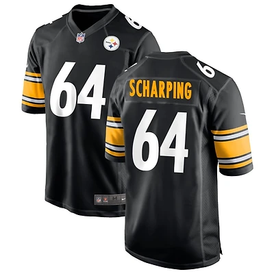 Max Scharping Men's Nike Black Pittsburgh Steelers Custom Game Jersey
