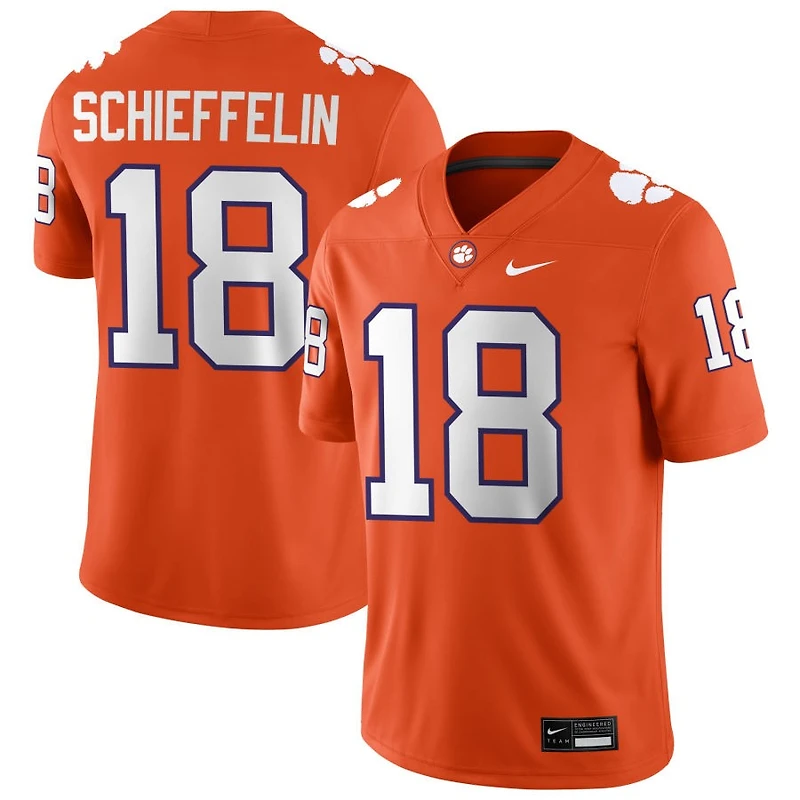 Ian Schieffelin Men's Nike Orange Clemson Tigers NIL Pick-A-Player Game Jersey