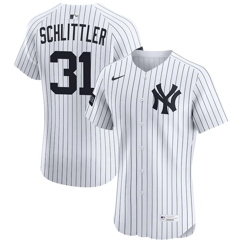 Cam Schlittler Men's Nike White New York Yankees Home Elite Sponsor Patch Custom Jersey