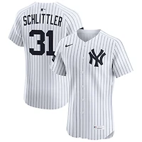Cam Schlittler Men's Nike White New York Yankees Home Elite Sponsor Patch Custom Jersey