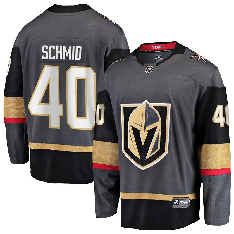 Akira Schmid Men's Fanatics Gray Vegas Golden Knights Alternate Breakaway Custom Jersey