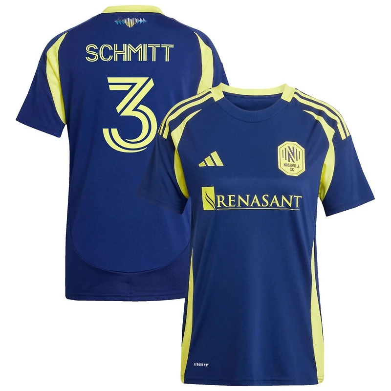 Tate Schmitt Women's adidas  Navy Nashville SC 2025 The Heart of Nashville Kit Replica Custom Jersey