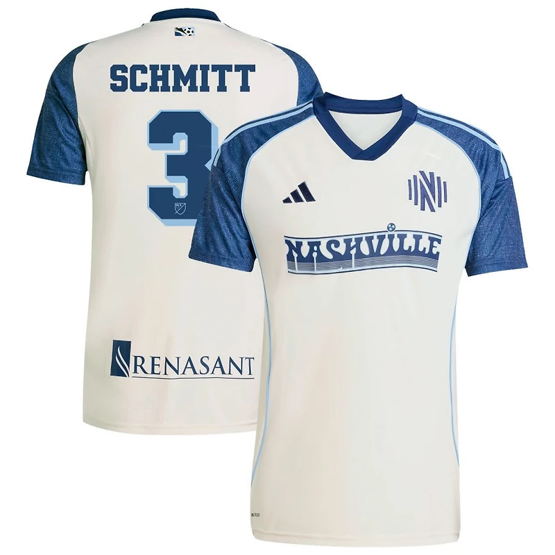 Tate Schmitt Men's adidas White Nashville SC 2025 Third Replica Custom Jersey