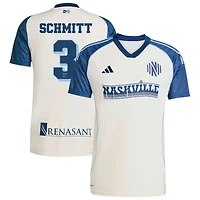 Tate Schmitt Men's adidas White Nashville SC 2025 Third Replica Custom Jersey