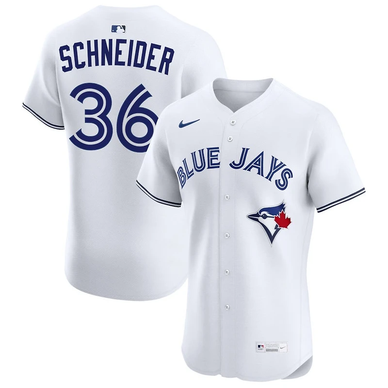 Davis Schneider Men's Nike White Toronto Blue Jays Home Elite Custom Jersey