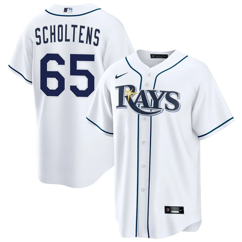 Jesse Scholtens Men's Nike  White Tampa Bay Rays Home Custom Replica Jersey