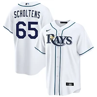 Jesse Scholtens Men's Nike  White Tampa Bay Rays Home Custom Replica Jersey