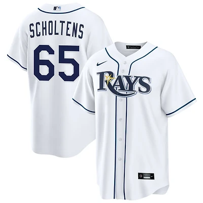 Jesse Scholtens Men's Nike White Tampa Bay Rays Home Custom Replica Jersey