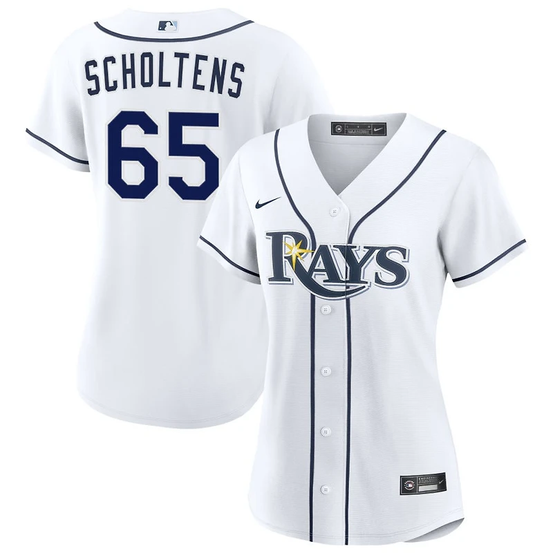 Jesse Scholtens Women's Nike  White Tampa Bay Rays Home Custom Replica 2.0 Jersey
