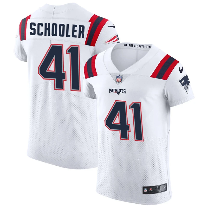 Brenden Schooler Men's Nike White New England Patriots Vapor Elite Custom Jersey