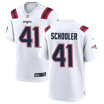 Brenden Schooler Men's Nike White New England Patriots Custom Game Jersey