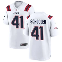 Brenden Schooler Men's Nike White New England Patriots Custom Game Jersey