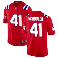 Brenden Schooler Men's Nike Red New England Patriots Alternate Custom Jersey