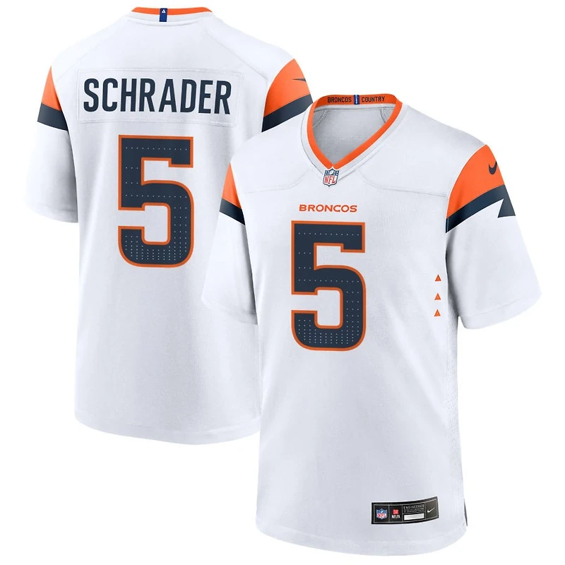 Cody Schrader Men's Nike  White Denver Broncos Mile High Collection Custom Game Jersey