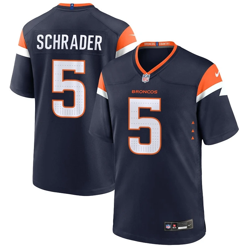 Cody Schrader Men's Nike Navy Denver Broncos Alternate Mile High Collection Custom Game Jersey