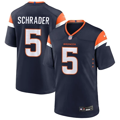 Cody Schrader Men's Nike  Navy Denver Broncos Alternate Mile High Collection Custom Game Jersey