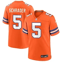 Cody Schrader Men's Nike Orange Denver Broncos Mile High Collection 1977 Throwback Custom Game Jersey