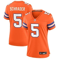 Cody Schrader Women's Nike Orange Denver Broncos Mile High Collection 1977 Throwback Custom Game Jersey