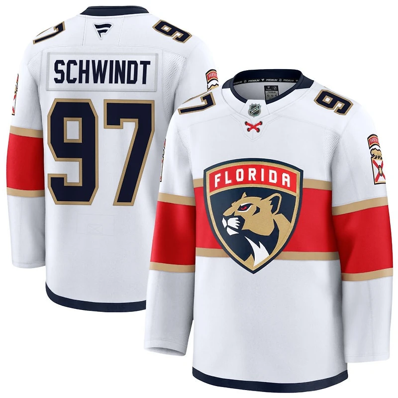 Kai Schwindt Men's Fanatics White Florida Panthers Away Premium Custom Jersey