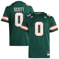 Keionte Scott Men's adidas  Green Miami Hurricanes NIL Pick-A-Player Alternate Premier Football Jersey
