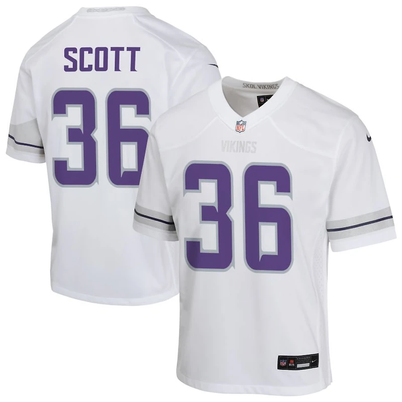 Zavier Scott Youth Nike White Minnesota Vikings Alternate Custom Game Jersey