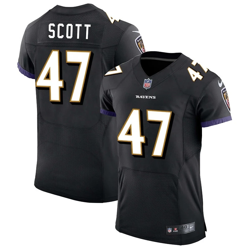 Lucas Scott Men's Nike Black Baltimore Ravens Speed Machine Elite Custom Jersey