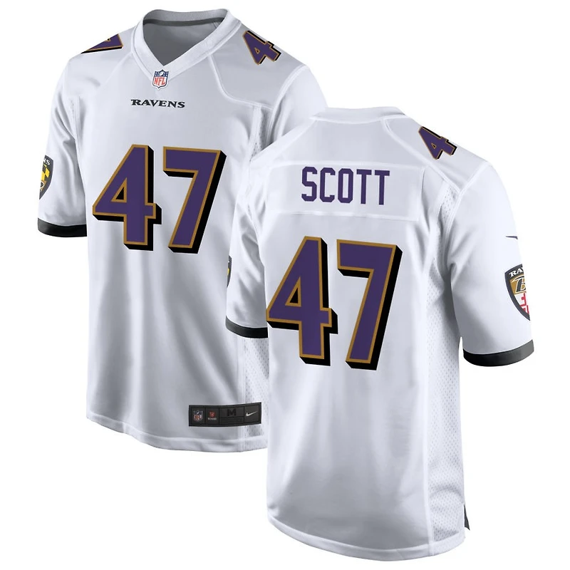 Lucas Scott Men's Nike White Baltimore Ravens Custom Game Jersey