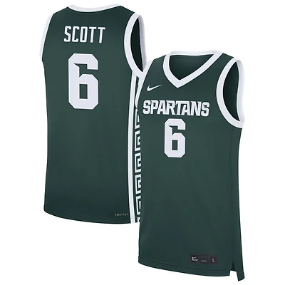Jordan Scott Men's Nike Green Michigan State Spartans NIL Pick-A-Player Men's Basketball Jersey