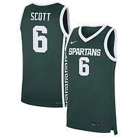 Jordan Scott Men's Nike Green Michigan State Spartans NIL Pick-A-Player Men's Basketball Jersey
