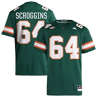 Ralph Scroggins Men's adidas  Green Miami Hurricanes NIL Pick-A-Player Alternate Premier Football Jersey