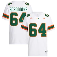 Ralph Scroggins Men's adidas  White Miami Hurricanes NIL Pick-A-Player White Premier Football Jersey