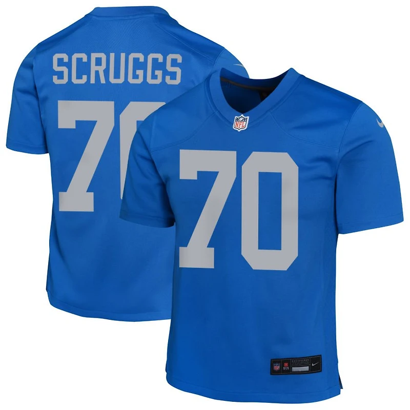 Juice Scruggs Youth Nike Blue Detroit Lions Alternate Custom Game Jersey